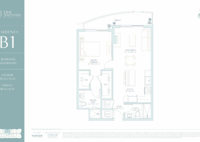 One Hollywood Residences Floor Plan, Residence B1