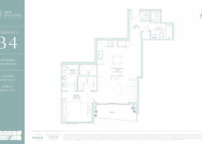 One Hollywood Residences Floor Plan, Residence B4