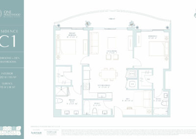One Hollywood Residences Floor Plan, Residence C1