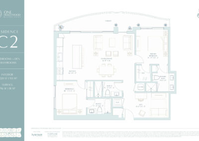 One Hollywood Residences Floor Plan, Residence C2