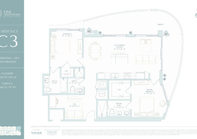 One Hollywood Residences Floor Plan, Residence C3