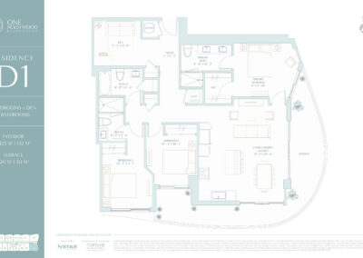 One Hollywood Residences Floor Plan, Residence D1