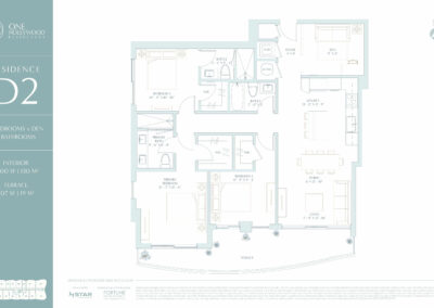 One Hollywood Residences Floor Plan, Residence D2